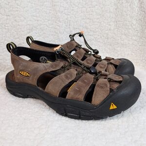 KEEN‎ Newport Leather Bison Brown Hiking Sandals Waterproof Mens 10 / W 11.5 EUC